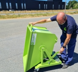 benne vidage au sol sans chariot élévateur