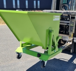 benne GIL montée sur fourches de face non basculée petit volume